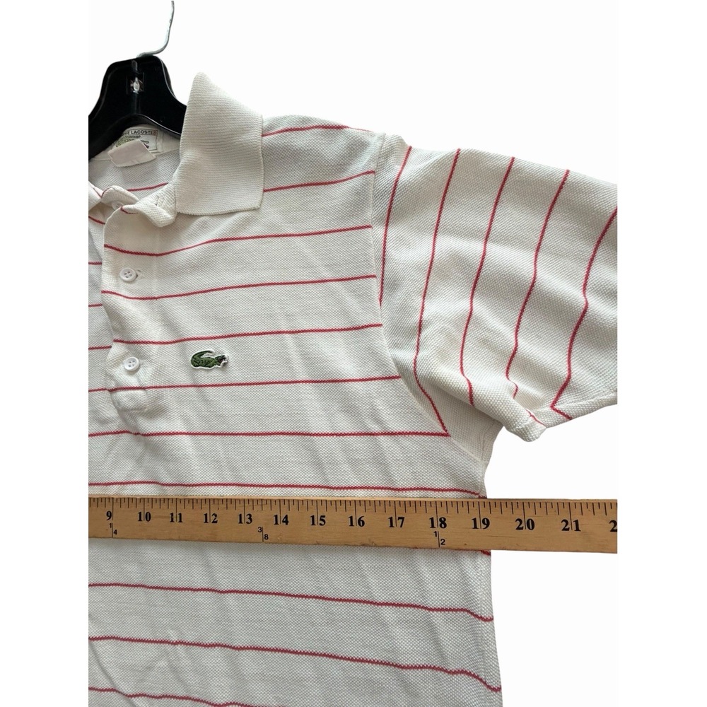 Chemise Lacoste Polo Shirt Vintage Small? Stripe Tennis Preppy 90s #ST13-2 - Picture 6 of 9